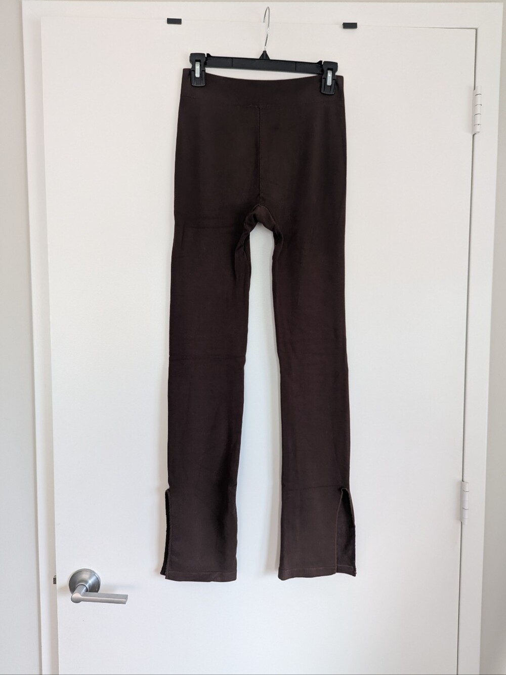 Fabletics Brown Leggings with Flared Side Slits